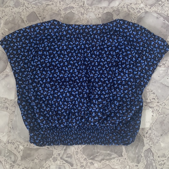 Free People Havannah Honey Top blue crop top Midnight hearts Linen Blend… - Picture 10 of 15